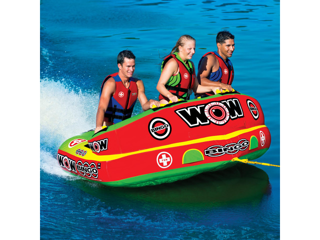 WOW Sports Bingo 1-3 Person Towable Water Tube For Pool And Lake (14-1070)