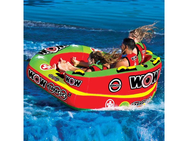 WOW Sports Bingo 1-3 Person Towable Water Tube For Pool And Lake (14-1070)