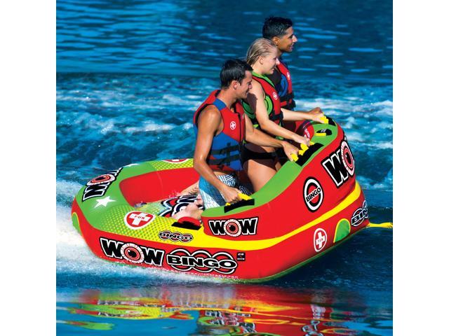 WOW Sports Bingo 1-3 Person Towable Water Tube For Pool And Lake (14-1070)