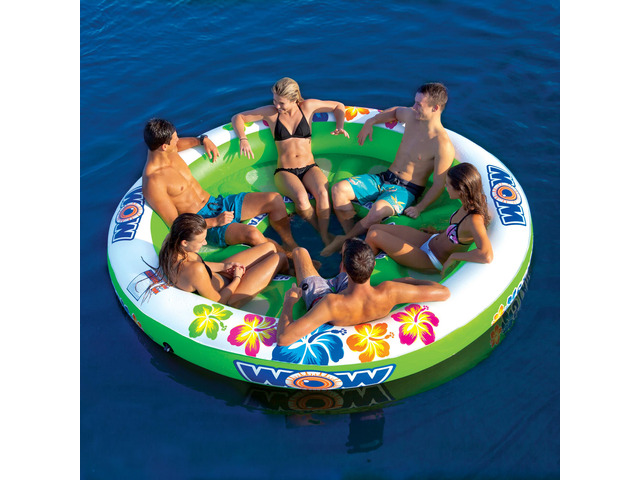 WOW Sports Floating 6 Person Water Lounge And Island - Stadium Islander (17-2040)
