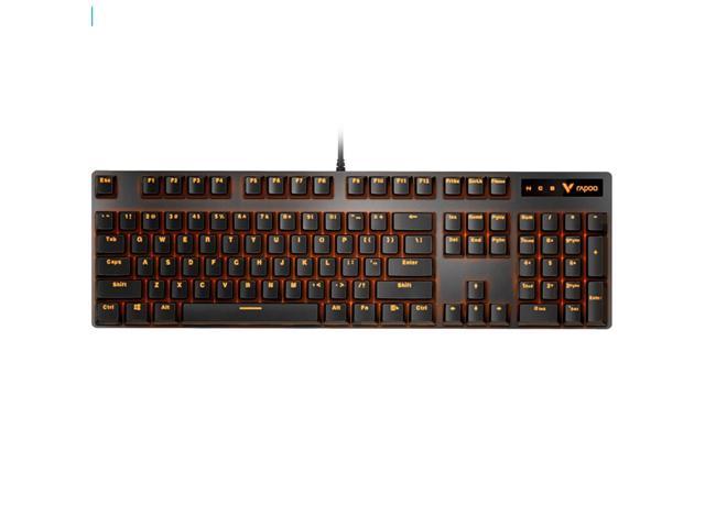 Rapoo V500 Pro Wired Gaming Keyboard Black Switch Golden Backlit Full Size 104 Key All Keys without Conflict