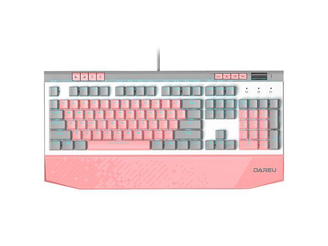 Dareu EK812 Backlit Mechanical Keyboard With Hand Rest Black Switch RGB Full Key Without Conflict Keyboard Color Pink
