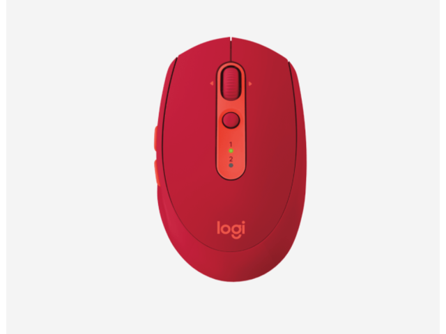 Logitech Wireless Mouse M585 Multi-Device with FLOW cross-computer control and file sharing for PC and Mac - Red