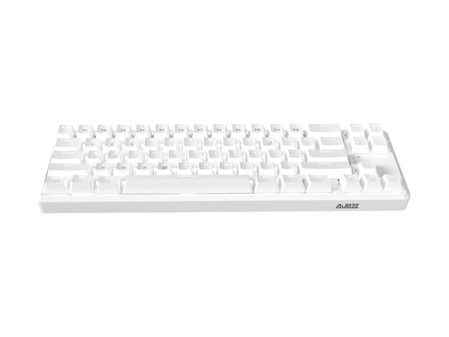 Ajazz K680T Wireless 60% Mechanical Keyboard, Ultra-Compact Bluetooth Keyboard, 68 Keys Version of Normal Key Layout, 3 Devices Connection-White