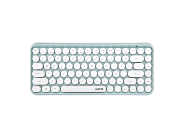 A-jazz 308i Compact 84Keys Bluetooth Wireless Keyboard, Retro Round Keycaps Support PC, Laptop, Ipad, PC Tablet, Silent Typing