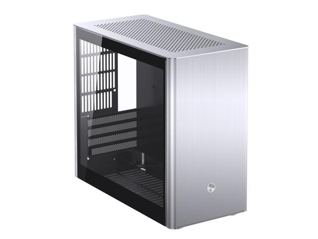 JONSBO V9 Gaming Computer Case Desktop PC Case Support ITX/M- ATX Motherboard Vertical Air Duct USB 3.0 *2 Temper Glass Panel Version-Silver.