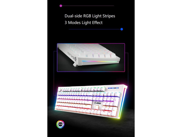 MSI GK50Z Ergonomic Design, Cool Exterior Anti-splash Mechanical Gaming Keyboard, N-key Rollover and RGB Backlit-Red Switch