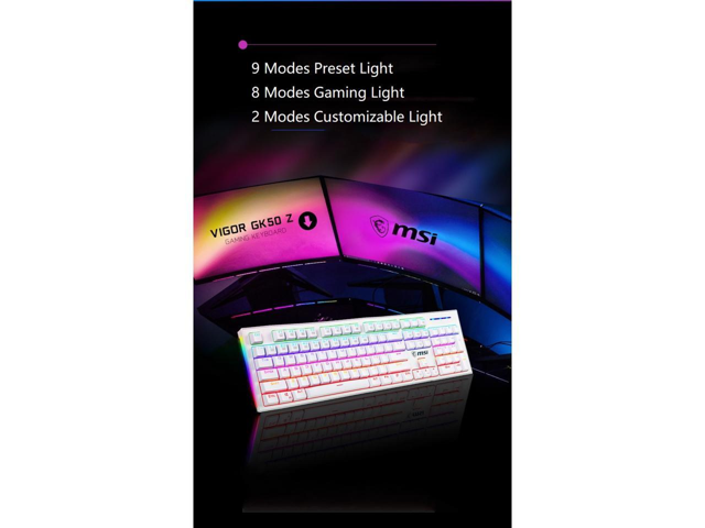 MSI GK50Z Ergonomic Design, Cool Exterior Anti-splash Mechanical Gaming Keyboard, N-key Rollover and RGB Backlit-Red Switch