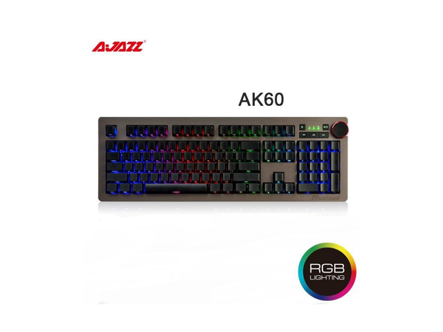 Ajazz AK60 Wired Mechanical Gaming Keyboard RGB Backlight Ajazz Blue Switch 104 Classic Layout - Black