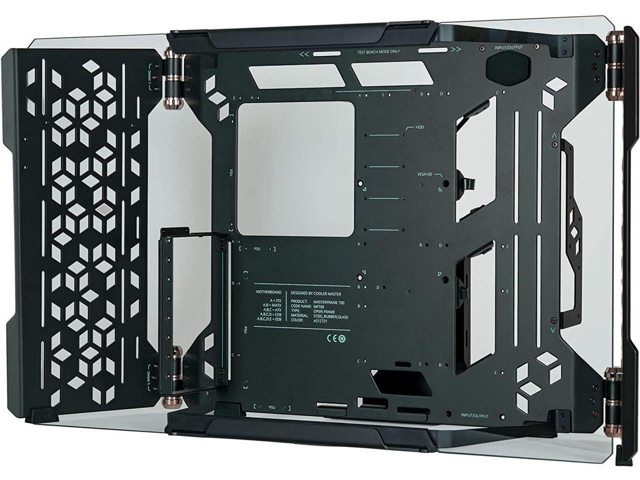 Cooler Master MasterFrame 700 Custom Test Bench/Open-Air ATX PC Case, Panoramic Tempered Glass, Premium Variable Friction Hinges, Built-in VESA.