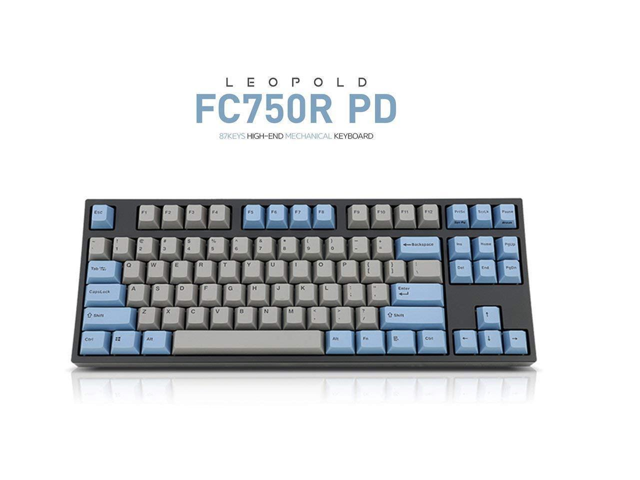 Leopold FC750R PD 87keys High-end Mechanical Keyboard MX cherry switch 1.5mm PBT (Blue/Grey, Blue Switch)