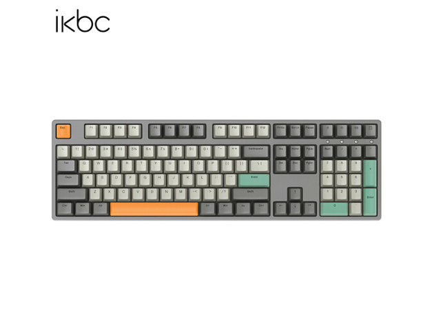 iKBC C210 108 Keys Full Size USB Wired Mechanical Keyboard with Cherry MX Blue Switch, PBT Double Shot Keycap, N-Key Rollover( No Light)-Gray
