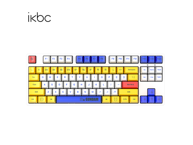 iKBC X GUNDAM RX-78-2 Limited Version Cherry MX Brown USB Wired Mechanical Gaming Keyboard( Mouse Pad is Not Included)