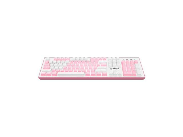 MSI GK50Z PIXEL RGB Gaming Keyboard, White Backlit With RGB LED On Sides Illuminated 104 Keys Keyboard, Red Switch, PBT keycap,For Windows PC...