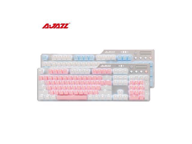 Ajazz AK35I N-key Rollover Ergonomic Design, Cool Exterior USB Wired Black Switch Mechanical Gaming White Backlit Keyboard For Office And Game, DIY.