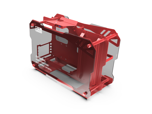 Zeaginal ZC-02M Tempered Glass Mini Computer Case Support 240mm Radiator Support M-ATX Motherboard USB 3.0 -Red