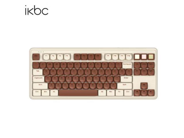 iKBC S300 Bluetooth/ 2.4Ghz Wireless Dual-mode 87 Keys TKL Mechanical Gaming Keyboard, Red Switch, PBT Double Shot Keycap, 6 Anti-ghosting Keys( No.