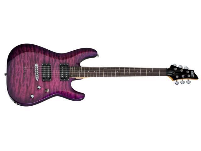 Schecter C-6 Plus 6-String Solid-Body Electric Guitar, Electric Magenta #445