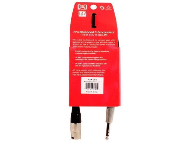 HOSA HSX-003 Balanced Cable Interconnect - REAN 1/4' TRS to XLR3M - 3 ft