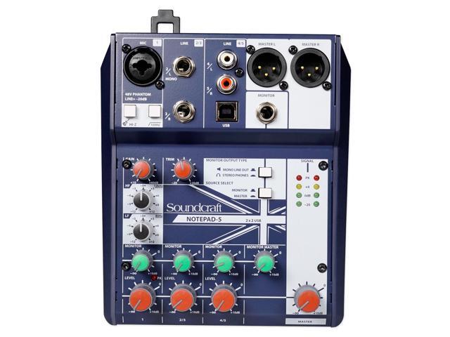 Soundcraft Notepad-5 5-channel Analog Mixer w/USB I/O