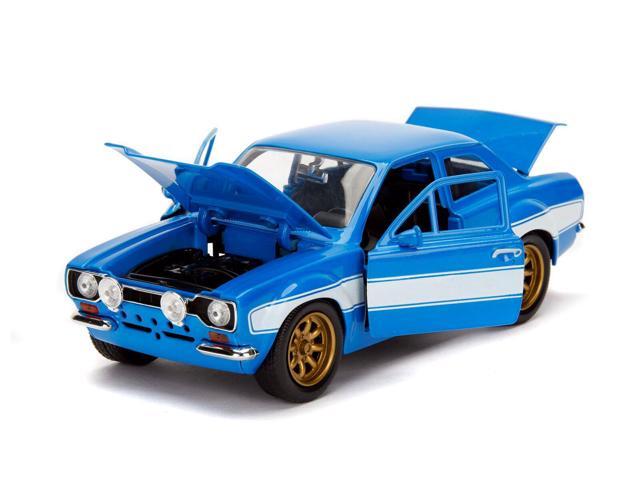 1970 brian's ford escort blue with white stripes fast & furious movie 1/24 diecast model car by jada 99572