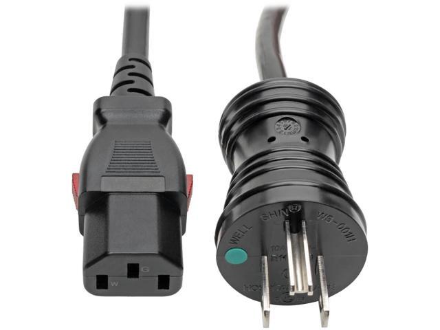 AYA 6Ft (Feet) 14AWG Heavy Duty Hospital Grade Power 15A/125V NEMA 5-15P TO IEC-60320-C13 14/3 UL SJT 105Â°C Cord Black UL Listed