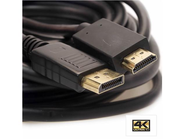 AYA 10Ft (10 Feet) Ultra HD Displayport 1.2 Male to HDMI Male 28AWG 4K@30Hz w/Audio Output and Gold Connectors DP-HDMI-4K-10