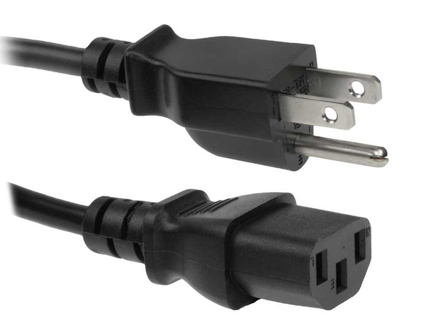 AYA 25Ft. (25 Feet) 14AWG Heavy Duty Power Cord NEMA-15P C13 15A Cable 3 Conductor PWR-CRD-14A-25
