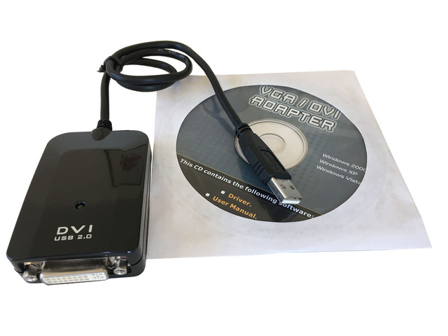 AYA USB 2.0 Male to DVI Female Adapter Cable UXGA 1600 x 1200 DisplayLink Chipset