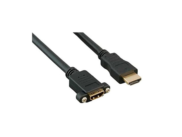 AYA 3Ft (3 Feet) 28AWG High Speed HDMI UltraHD 4K Extension Cable With Panel-Mountable Connector