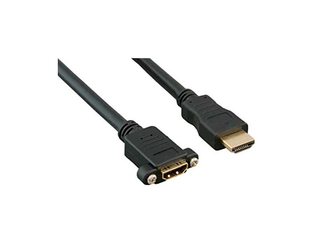 AYA 10Ft (10 Feet) 28AWG High Speed HDMI UltraHD 4K Extension Cable With Panel-Mountable Connector