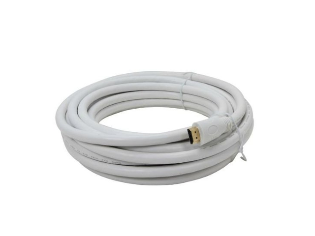 AYA 15Ft. (15 Feet) HDMI Male to Male High Speed with Ethernet, 3D, 4K Ready WHITE Cable 28AWG