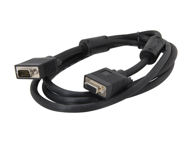 AYA 6Ft (6 Feet) SVGA Male to Female Monitor Extension Cable with Dual Ferrites 28AWG, UL Listed
