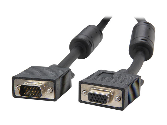 AYA 25Ft (25 Feet) SVGA Male to Female Monitor Extension Cable with Dual Ferrites 28AWG, UL Listed