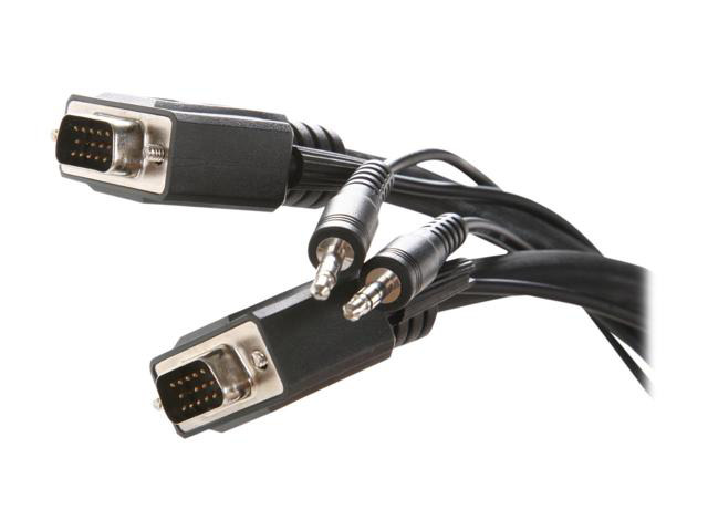 AYA 25Ft (25 Feet) SVGA Male-to-Male Monitor Cable Stereo 3.5mm Audio 28AWG, UL Listed
