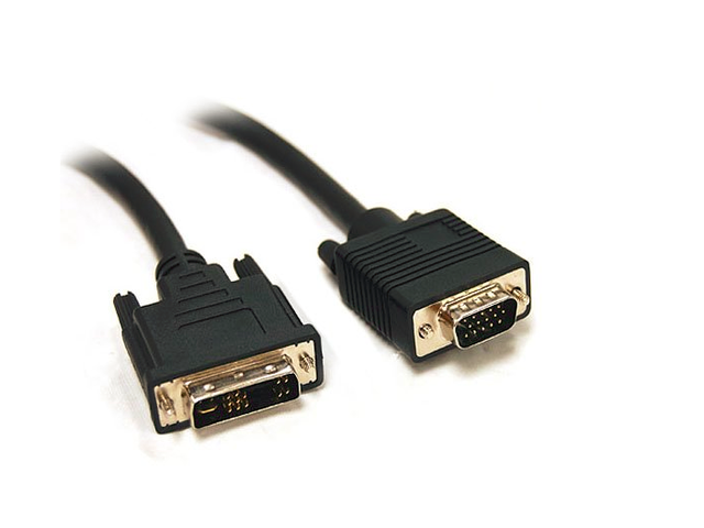 AYA 15Ft (15 Feet) DVI-A Analog Male to HD-15 VGA Male (12+5 Pin) Dual Link Cable Dual Ferrites 28AWG