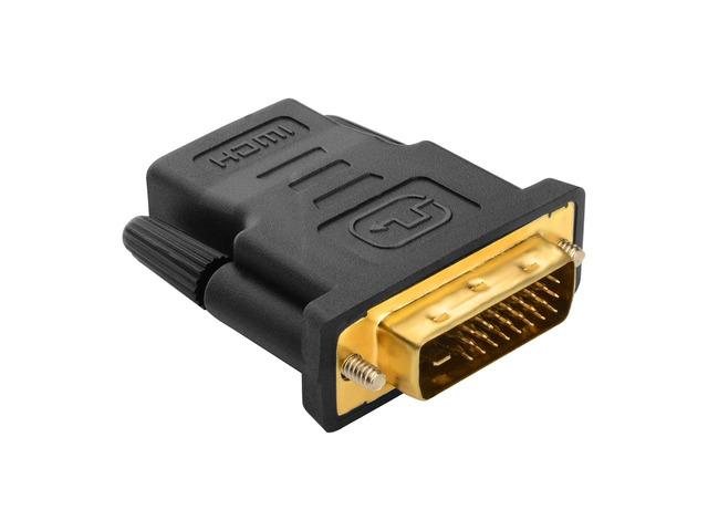 DVI-D Male (24+1 pin) to HDMI Female (19-pin) Adapter Gold DVI-M-HDMI-F