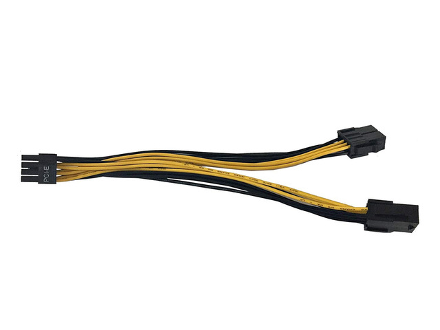AYA 9' (9-Inch) 8(6+2-Pin) PCIe Male to Dual 8-Pin PCIe Female Splitter Power Cable Adapter 18AWG