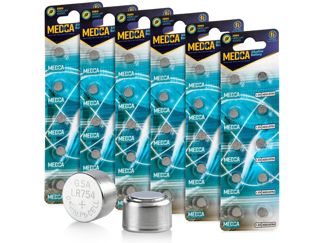 MEDca AG5 LR754 Batteries - 60 Count Pack - 1.5V Alkaline 754 LR48 193 Battery B