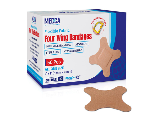 Flexible Knuckle Fabric Bandages - 50 Count Box of Flex Fabric Adhesive Bandages