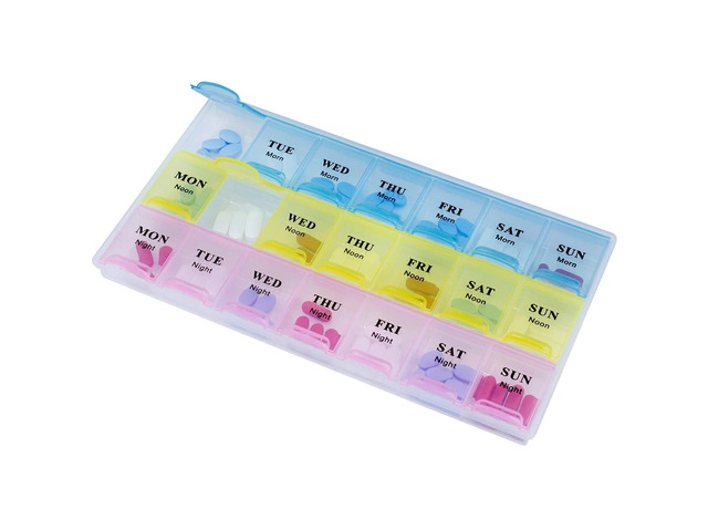 MEDca Weekly Pill Organizer, Three-Times-a-Day, 1 Pill Organizer