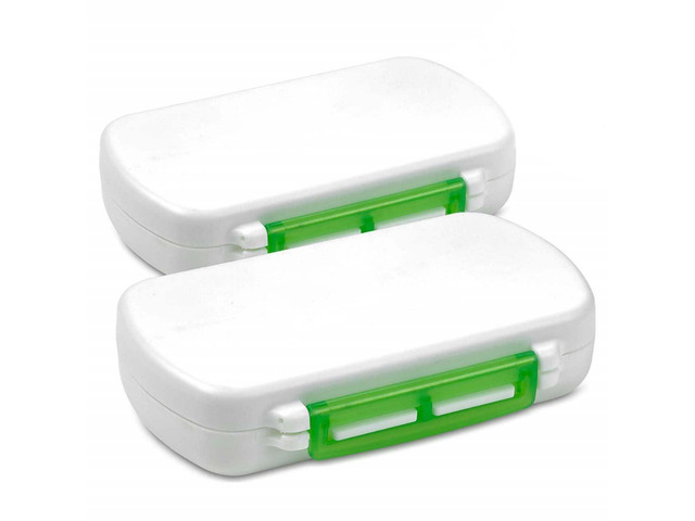 Pill Boxes- Pack of 2 Waterproof Medicine Pill Holder Cases, BPA-Free Daily Tablet Holder Storage Organizer Dispenser for Medications, Supplements,...