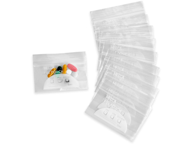 Pill Pouch Bags - (Pack of 100) 4'' x 2.75' - 3 Mil BPA-Free, Poly Bag Disposabl