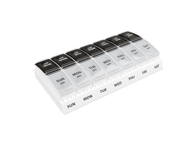 Weekly AM/PM Pill Organizer - 7 Day Medicine Planner with Large Pop-Out Daily Compartments, Easy Open 2-Times-a-Day Pill Case for Travel that Holds...