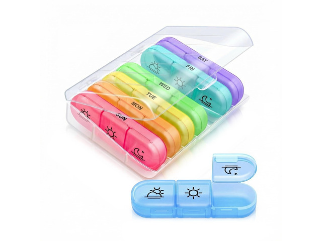 Weekly 3 Times a Day Pill Organizer - Large 7 Day Medicine Planner with Separate