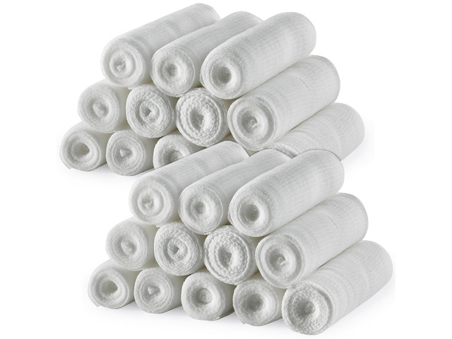 MEDca Gauze Bandage Rolls - 24 Pack, 3-Inch x 4.1 Yards, Medical Grade Gauze and