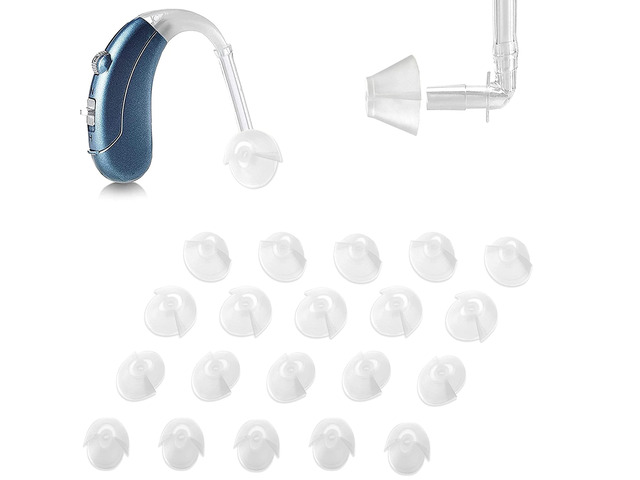 MEDca Hearing Aid Standard Receiver Tulip Domes Compatible with GN Resound Sure Fit - 20-Pcs Universal Invisible Tip Replacement Ear Domes for BTE...
