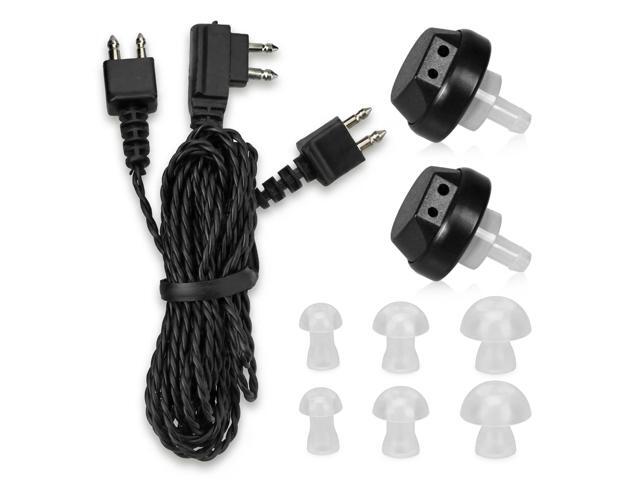 MEDca 2 Pin Hearing Aid Replacement Cord & Receiver Set - Compatible with Most Pocket Hearing Aids AVA-16 & AVA-68 Body Worn Hearing Amplifiers -...