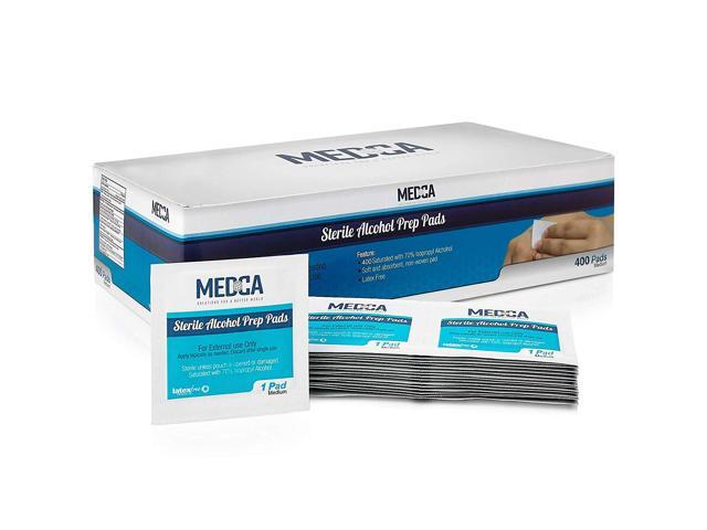 Alcohol Prep Pads - Box of 400, Saturated 70% Isopropyl Alcohol Wipes, Sterile Antiseptic Wipes Individually Wrapped Moistened Sanitizer Cleaning...