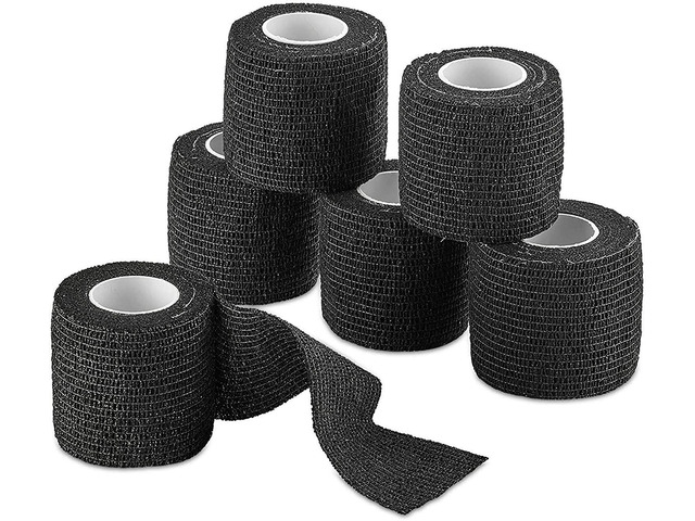 MEDca Vet Wrap for Dogs, Cats & Horses, 6 Rolls Black Self-Adherent Cohesive Bandage Wrap, 2 in x 5 Yards, Elastic Pet First Aid Tape for Wound...